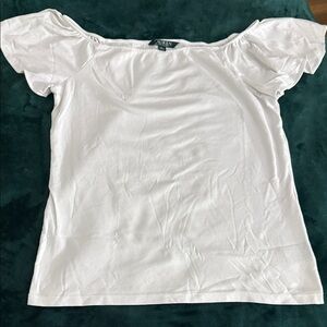 Polo by Ralph Lauren White Off-Shoulder Blouse